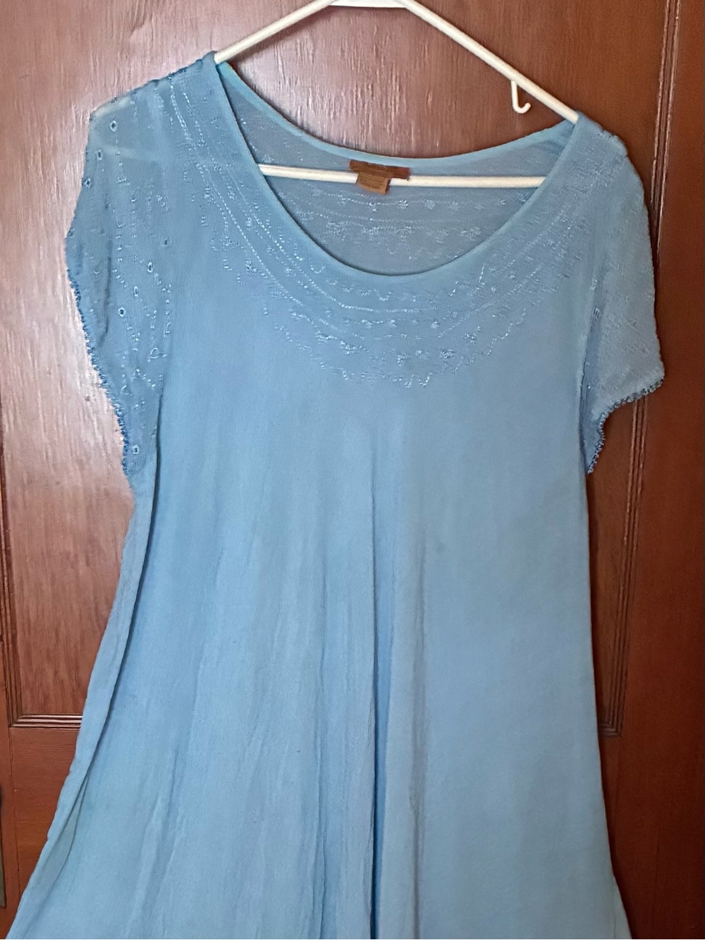 Sakkas Powder Blue Embroidered Midi Dress